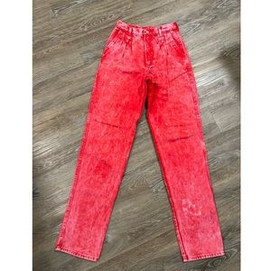 VTG Rocky Mountain Authentic Rockies Denim Red Fire Acid Wash Jeans High Rise